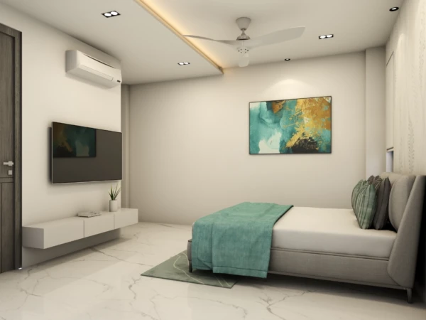 king size bed area